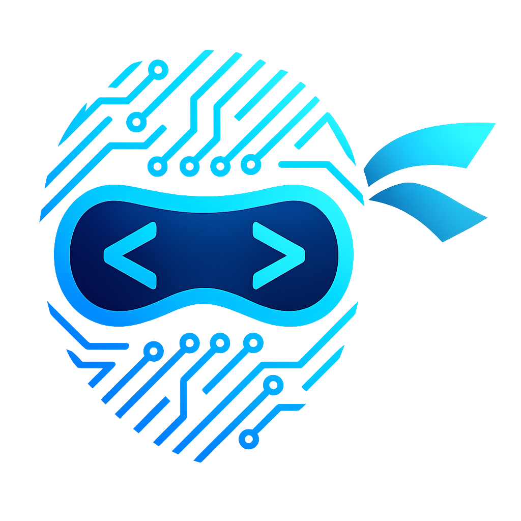 Ninja Code Solutions – futuristic web development and software engineering logo